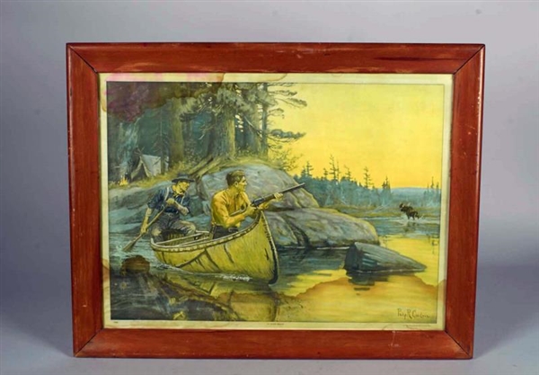 LOT OF 2 NATIVE AMERICAN & HUNTING PRINT IN FRAME 