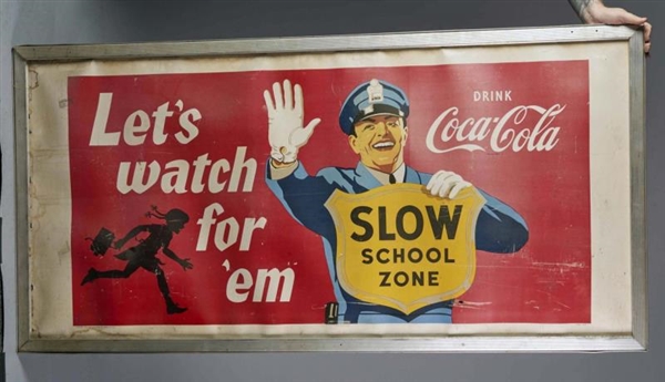 VERY LARGE COCA COLA CROSSING GUARD SIGN          