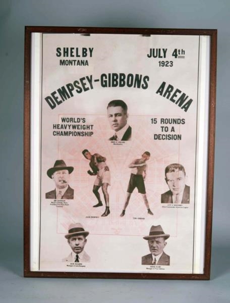 JACK DEMPSEY TOM GIBBONS SHELBY MT BOXING POSTER  