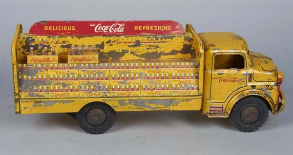 LOT OF 2 TIN LITHO COCA COLA TOY DELIVERY TRUCKS  