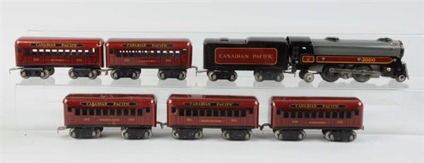 LOT OF 7: MARX CANADIAN PACIFIC TRAINS.           