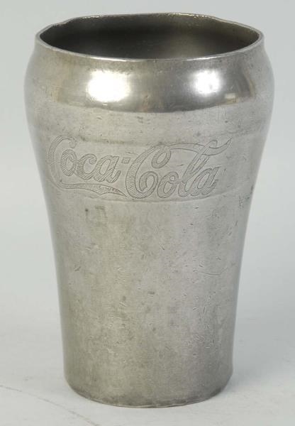 1930S COCA-COLA PEWTER GLASS.                     