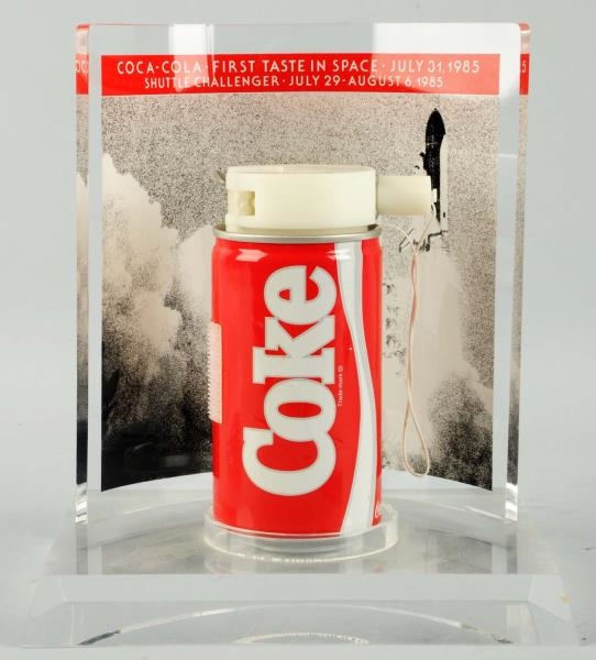 1985 COCA-COLA SPACE CAN AND DISPLAY.             