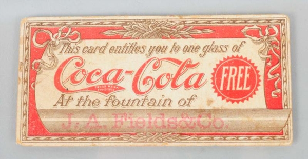 1901 COCA-COLA FREE DRINK COUPON.                 