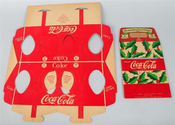 LOT OF 2: CARDBOARD COCA-COLA 6-PACK CARRIERS.    