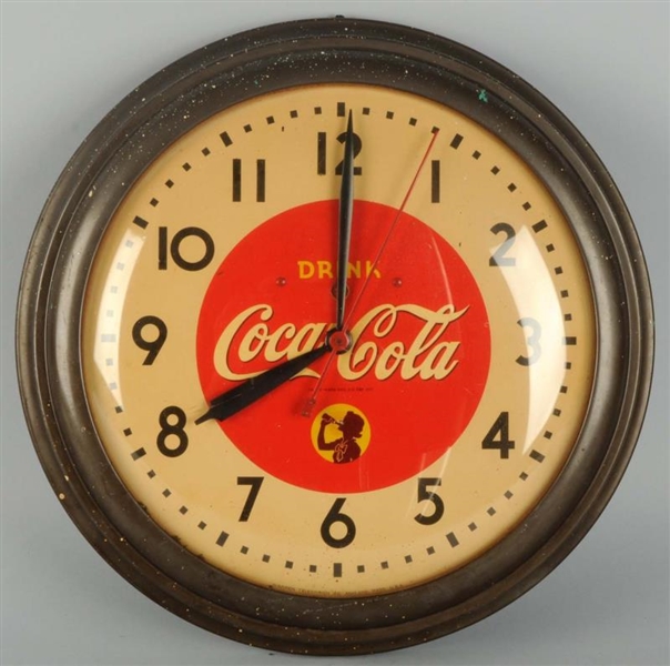 1940S COCA-COLA ELECTRIC CLOCK.                  