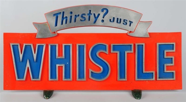 1940S-50S UNCOMMON WHISTLE TRUCK CAB SIGN.        
