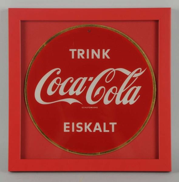 GERMAN 40S-50S REVERSE GLASS SIGN.              