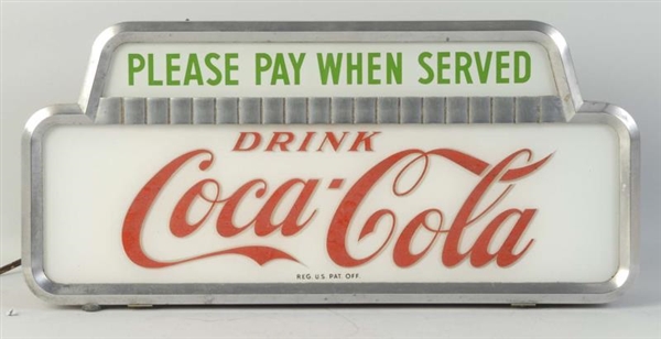 1950S COCA-COLA COUNTEROP LIGHTED SIGN.           
