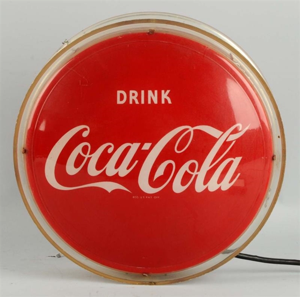 1950S COCA-COLA HALO LIGHTED 2 SIDED SIGN.       
