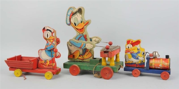 LOT OF 3: FISHER-PRICE DISNEY DONALD TOYS.        