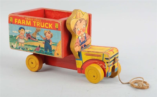 FISHER-PRICE PAPER ON WOOD FARM TRUCK TOY.        