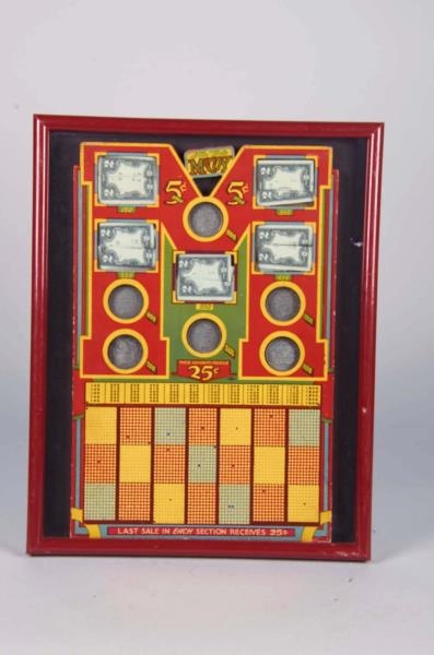 5¢ "ITS THE MCCOY" PUNCHBOARD GAMBLING GAME.     