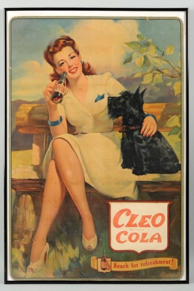 1942 CLEO-COLA CARDBOARD POSTER.                  