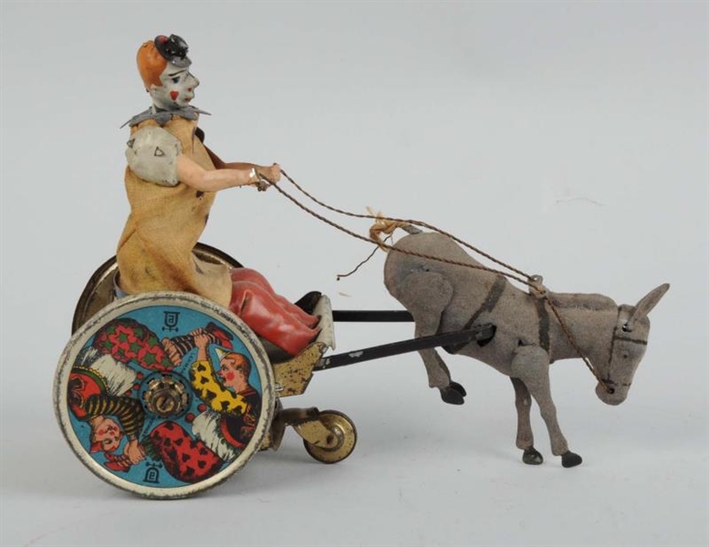 GERMAN TIN LITHO WIND - UP BALKY MULE TOY.        