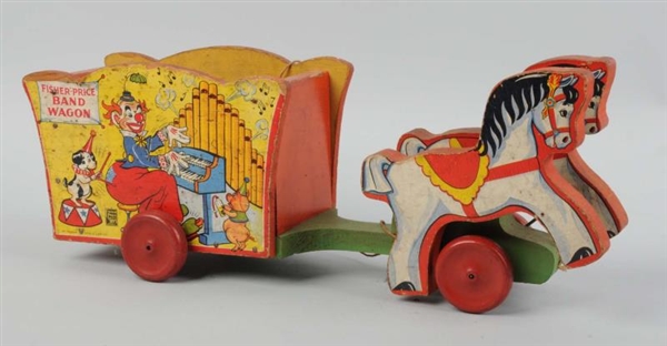 FISHER-PRICE PAPER ON WOOD BAND WAGON TOY.        