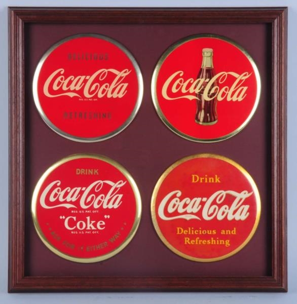 RFLOT OF 4: COCA-COLA CELLULOID SIGNS.            