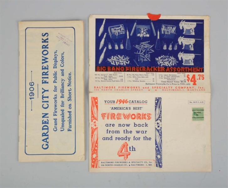 LOT OF 2: EARLY FIREWORKS CATALOGS.               
