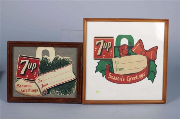 LOT OF 16: 7 UP LITHOS, DIE CUTS, AND PLACARDS    