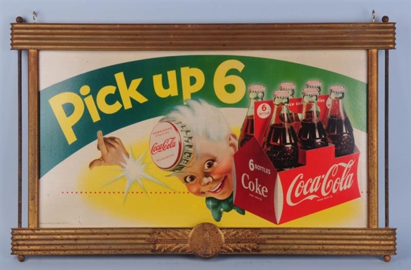 1954 SMALL COCA-COLA POSTER IN OLD FRAME.         