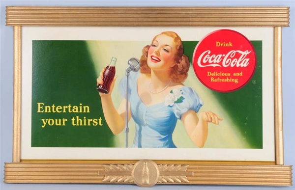 1941 SMALL COCA-COLA POSTER & REPAINTED KAY FRAME 