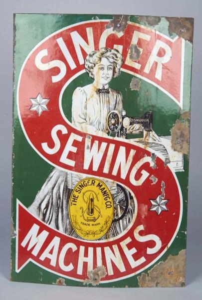 DOUBLE-SIDED SINGER SEWING MACHINE SIGN           