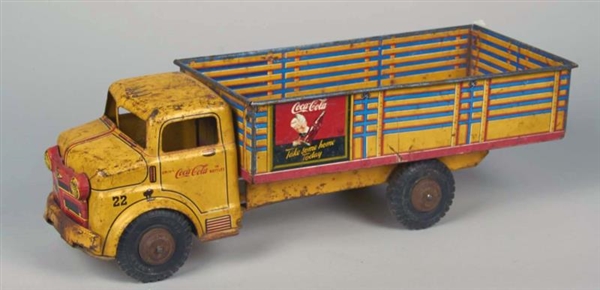 MARX TIN LITHO COCA COLA DELIVERY STAKE TRUCK.    
