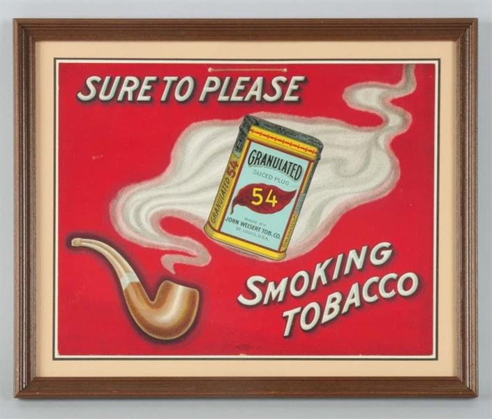 CARDBOARD 54 SMOKING TOBACCO SIGN.                