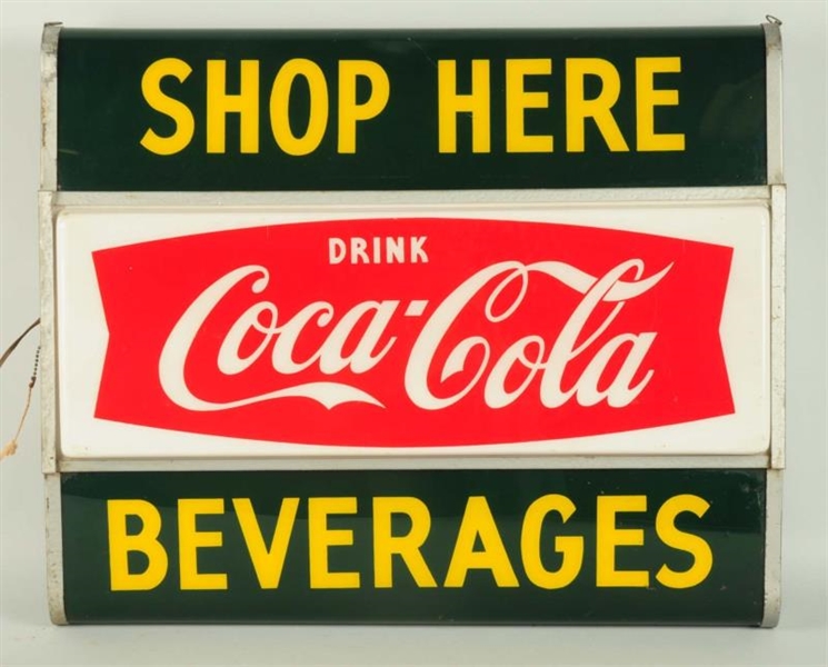 1950S COCA-COLA TWO SIDED HANOVER LIGHTED SIGN.   