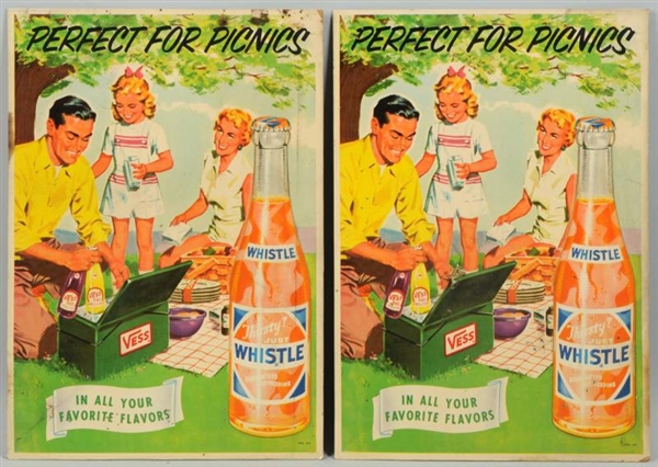 LOT OF 2: WHISTLE "PERFECT FOR PICNICS" SIGNS.    