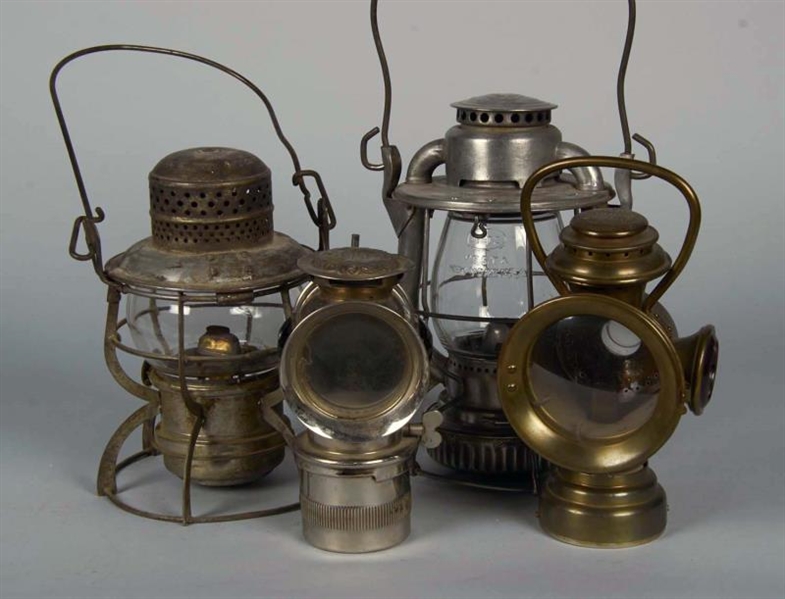 LOT OF 4: RAILROAD OR CARRIAGE LANTERNS           
