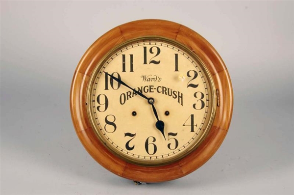 WARDS ORANGE-CRUSH ROUND ADVERTISING WALL CLOCK  