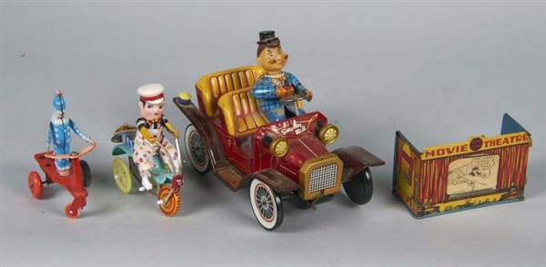LOT OF 4: TIN LITHO TOYS - MOST MECHANICAL        