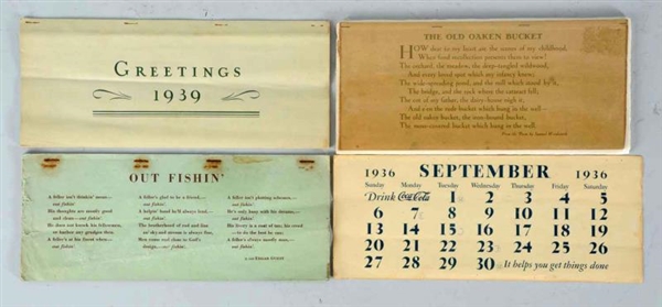 ASSORTED COCA-COLA CALENDAR PADDS & PAGES.        