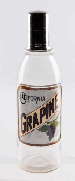 EARLY LABEL UNDER GLASS GRAPINE SYRUP BOTTLE.     