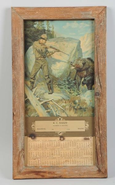 1926 WINCHESTER STORE CALENDAR WITH HUNTING SCENE 