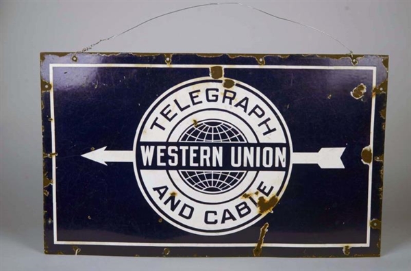 BIG WESTERN UNION TELEGRAPH AND CABLE SIGN        