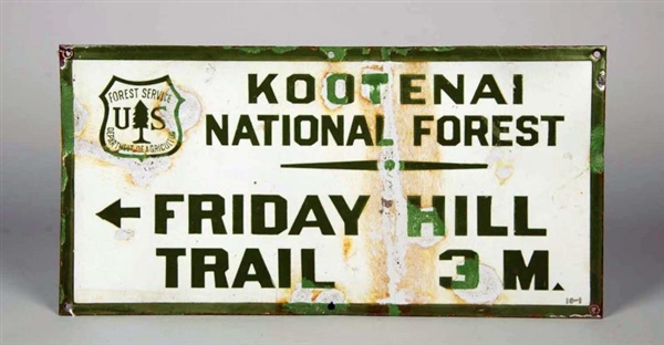KOOTENAI NATIONAL FOREST PORCELAIN SIGN           