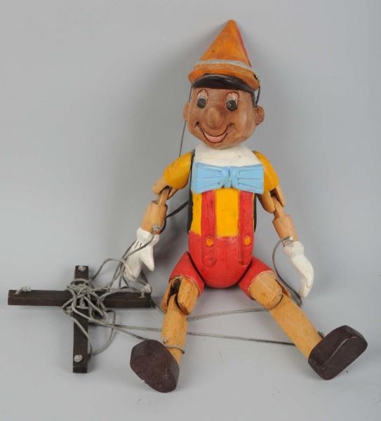 UNMARKED ALL WOOD CARVED PINOCCHIO PUPPET         