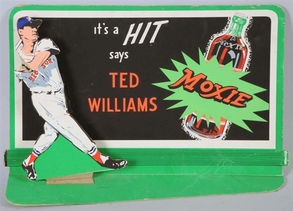 1950S-1960S CARDBOARD MOXIE TED WILLIAMS SIGN.    