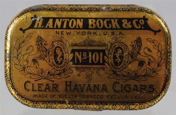 CLEAR HAVANA CIGARS FLAT POCKET TOBACCO TIN.      