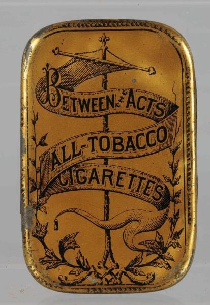 BETWEEN THE ACTS FLAT POCKET TOBACCO TIN.         