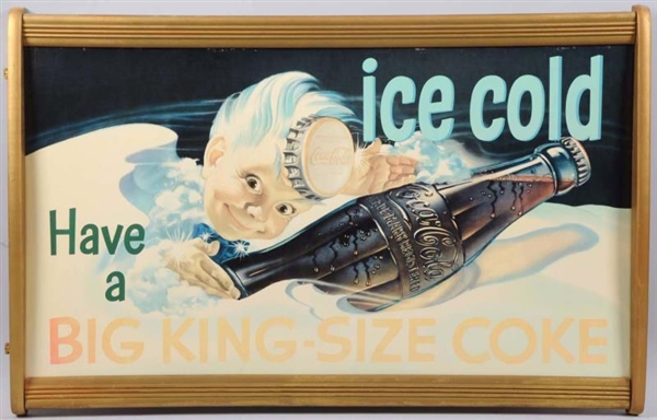 1950S COCA-COLA POSTER & KAY FRAME.               