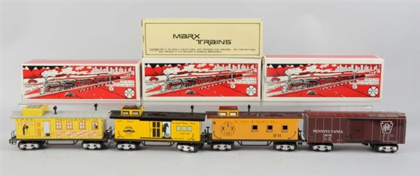 LOT OF 4: MODERN MARX FREIGHT CARS.               