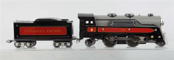 MARX CANADIAN PACIFIC LOCOMOTIVE AND TENDER.      