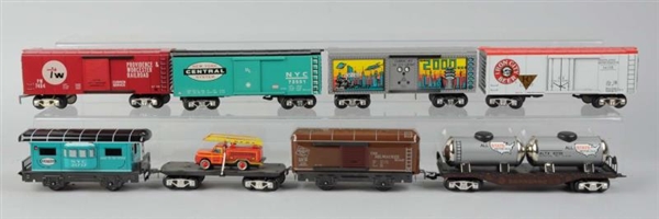 LOT OF 8: MODERN MARX FREIGHT CARS.               