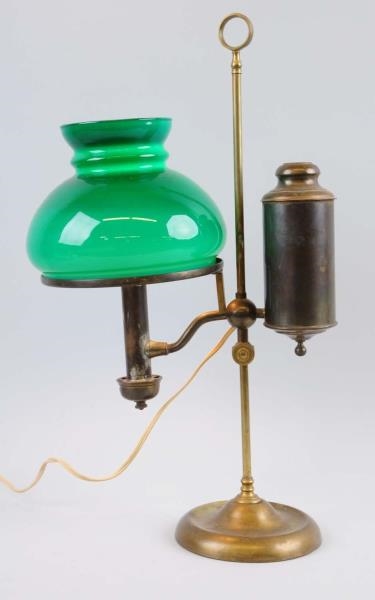ELECTRIFIED BRASS GAS LAMP.                       
