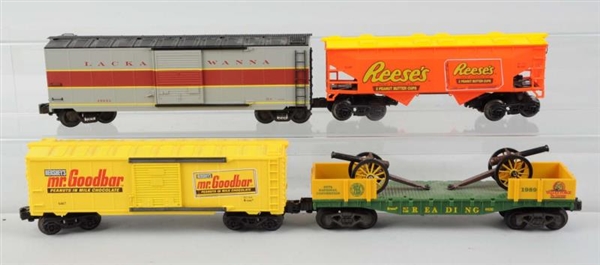 LOT OF 4: K-LINE ASSORTED FREIGHT CARS.           