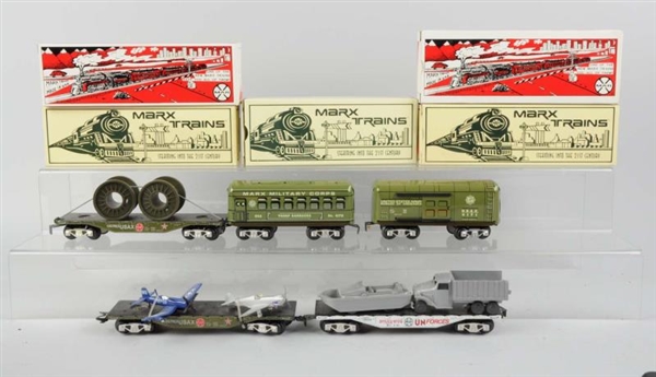 LOT OF 5: MARX MODERN MILITARY CARS.              