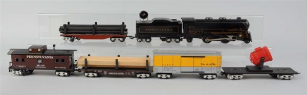 LOT OF 7:MODERN MARX LOCOMOTIVE AND ROLLING STOCK 